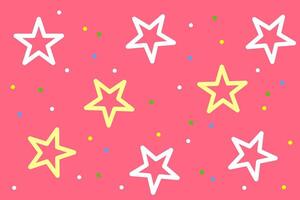 Colorful star pattern on a pink background creating a playful and vibrant design ideal for childrens decor or art projects vector