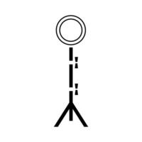 Stand with circular light fixture for photography or videography use in a studio setting vector