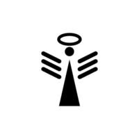 Symbol of an angel with a halo and wings representing protection and guidance in a minimalist design vector