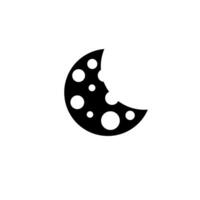 Creative illustration of a half-eaten cookie resembling a moon against a white background vector