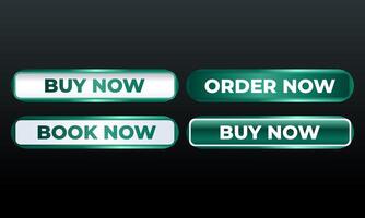 Set of Glossy Green Call to Action Buttons for E commerce and Web Design vector