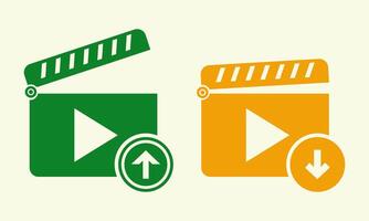 Modern Player Icons with Play and Upload Controls for Digital Media vector