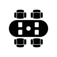 Meeting table icon with chairs around it vector