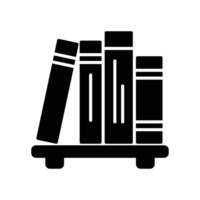 Bookshelf icon for library vector