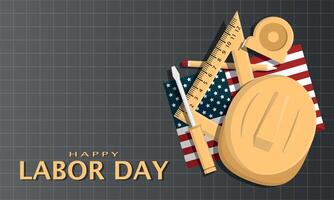 Happy Labor Day Template. US labor day. Construction instrument vector