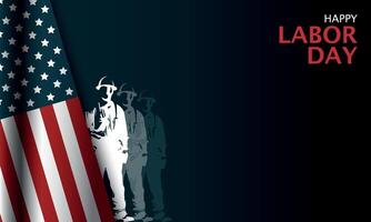 Happy Labor Day Template. US labor day. American worker vector