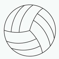 Clean outline of a volleyball ball with simple curved lines and minimal design perfect for icons or infographics. vector