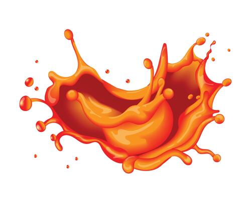 Realistic of a dynamic red ketchup splash isolated on white background. Ideal for food packaging, condiment ads, restaurant promotions, or creative design involving sauces and liquids.