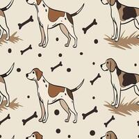 Seamless pattern with dog. vector