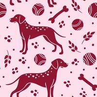 seamless pattern red dog. vector