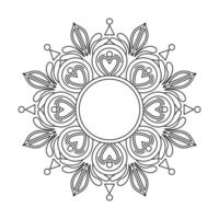 Handcrafted Abstract Universe Mandala Coloring Book Page vector