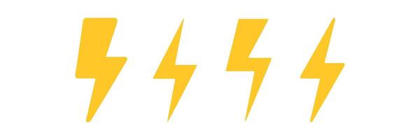 Flash Thunder Power Icon Set vector