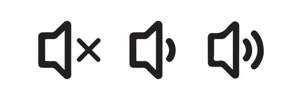 Sound volume level icon set. Speaker volume icon sound symbol vector