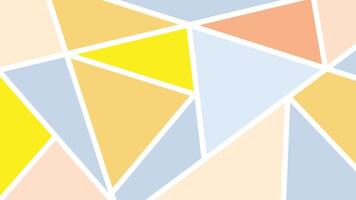 Abstract geometric design with irregular triangles in pastel shades of blue, yellow, peach and cream, bordered by thick white lines. A harmonious and balanced mosaic look, perfect for co vector