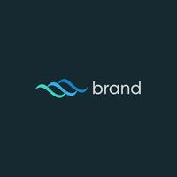 minimalist Abstract linear logotype. Wave flow logo symbol. Motion stream water aqua vector