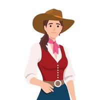 Cowgirl with Classic Western Style. vector
