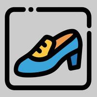 Modern blue loafers icon with golden accent, great for smart casual looks, fashion sets, UI icons, or stylish design compositions for mobile use. vector