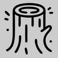 Tree stump icon with clean rings and flat top, symbolizing nature cycles, logging, or wood industry. vector