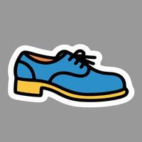Blue low heels icon with simple design and flat color, best for minimalist fashion icons, women wear visuals, or elegant themed compositions. vector