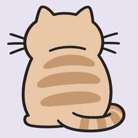 Cute Illustration of a Cat Showing Its Back View in Cartoon Style vector