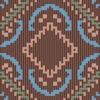 Pixelated Abstract Geometric Pattern Backgroundfolk Embroidery, Aztec Geometric Ornament Print. Design for Carpet, Wallpaper, Clothing, Wrapping, Fabric vector
