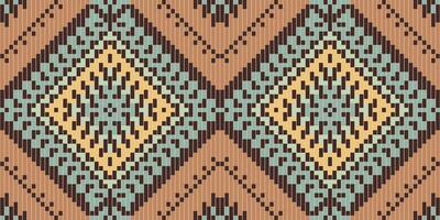 Navajo Abstract Geometric Pattern With Stripes Linesfolk Embroidery, Aztec Geometric Ornament Print. Design for Carpet, Wallpaper, Clothing, Wrapping, Fabric vector