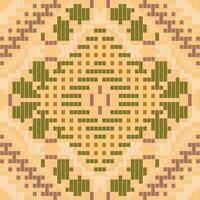 Ethnic Fabric Pixel Geometric Abstract Patternfolk Embroidery, Aztec Geometric Ornament Print. Design for Carpet, Wallpaper, Clothing, Wrapping, Fabric vector
