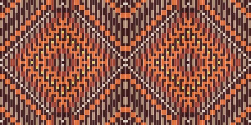 Pixelated Korean Traditional Pattern Designfolk Embroidery, Aztec Geometric Ornament Print. Design for Carpet, Wallpaper, Clothing, Wrapping, Fabric