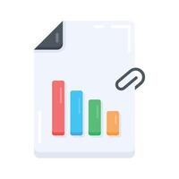 A flat style icon of file attachment with paperclip icon vector