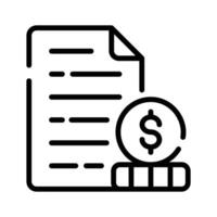A outline style icon of printed financial statement vector