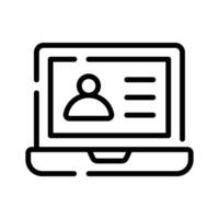 A outline style icon of interactive user portal vector