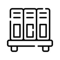 A outline style icon depicting office binders shelf vector