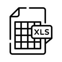 A outline style icon of xls file document vector