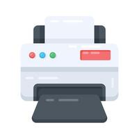 A flat style icon showing copier machine vector