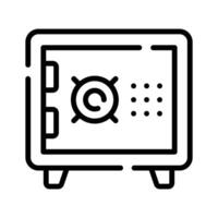 A outline style icon of high-security bank vault vector