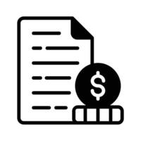 A solid style icon of printed financial statement. vector