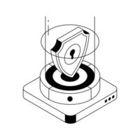 Get a glimpse of this cybersecurity hologram isometric icon. vector