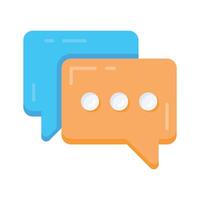 Well crafted flat icon showing interactive chat bubbles exchange vector