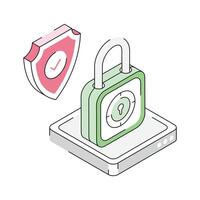 Check out this isometric icon of padlock security system vector
