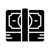 A filled style icon showing layered money stack vector