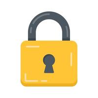 A well designed flat icon featuring a secure lock vector
