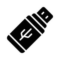 A solid style icon of usb data storage vector