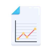 A visually appealing flat icon showing annual report vector