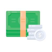Check out this flat icon showing money with stacked coins vector