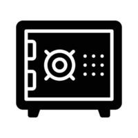 A solid style icon of high-security bank vault vector