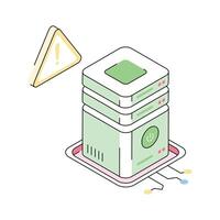 Get this visually engaging server error isometric icon vector