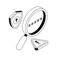 A captivating isometric icon illustrating password security concept. vector