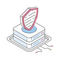 Modern isometric icon designed to show strong server security vector