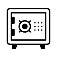 A solid style icon of high-security bank vault. vector