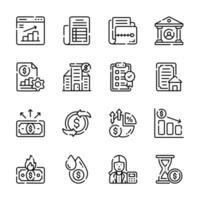 An appealing bundle depicting business and money planning line icons, vector